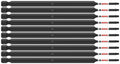 Bosch ITSQ16B 10 pc. Impact Tough 6 In. Square #1 Power Bits (Bulk Pack)