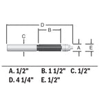 Bosch 85601MC 1/2 In. x 1-1/2 In. Carbide-Tipped Double-Flute Template Trim Router Bit