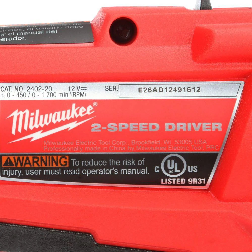 M12 FUEL™ 1/4" Hex 2-Speed Screwdriver