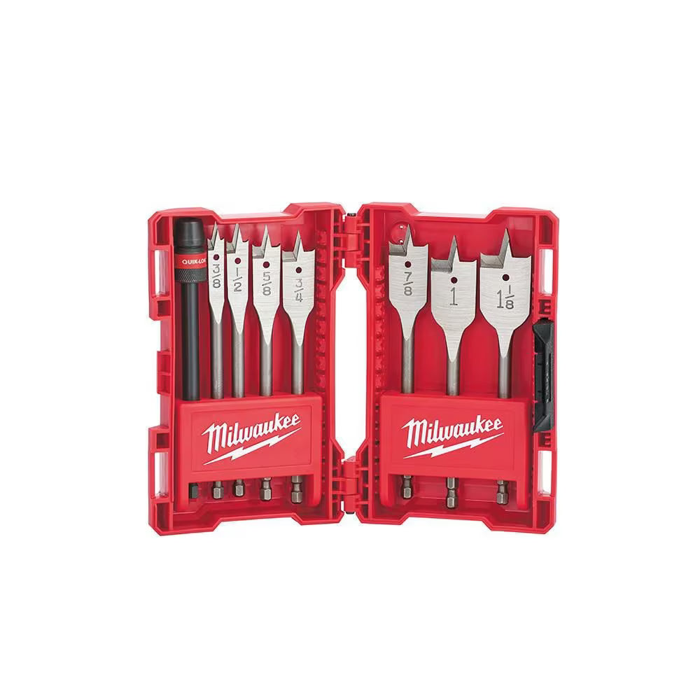 Milwaukee Flat Boring Bit 6" Universal Set - 8-Piece | 49-22-0175