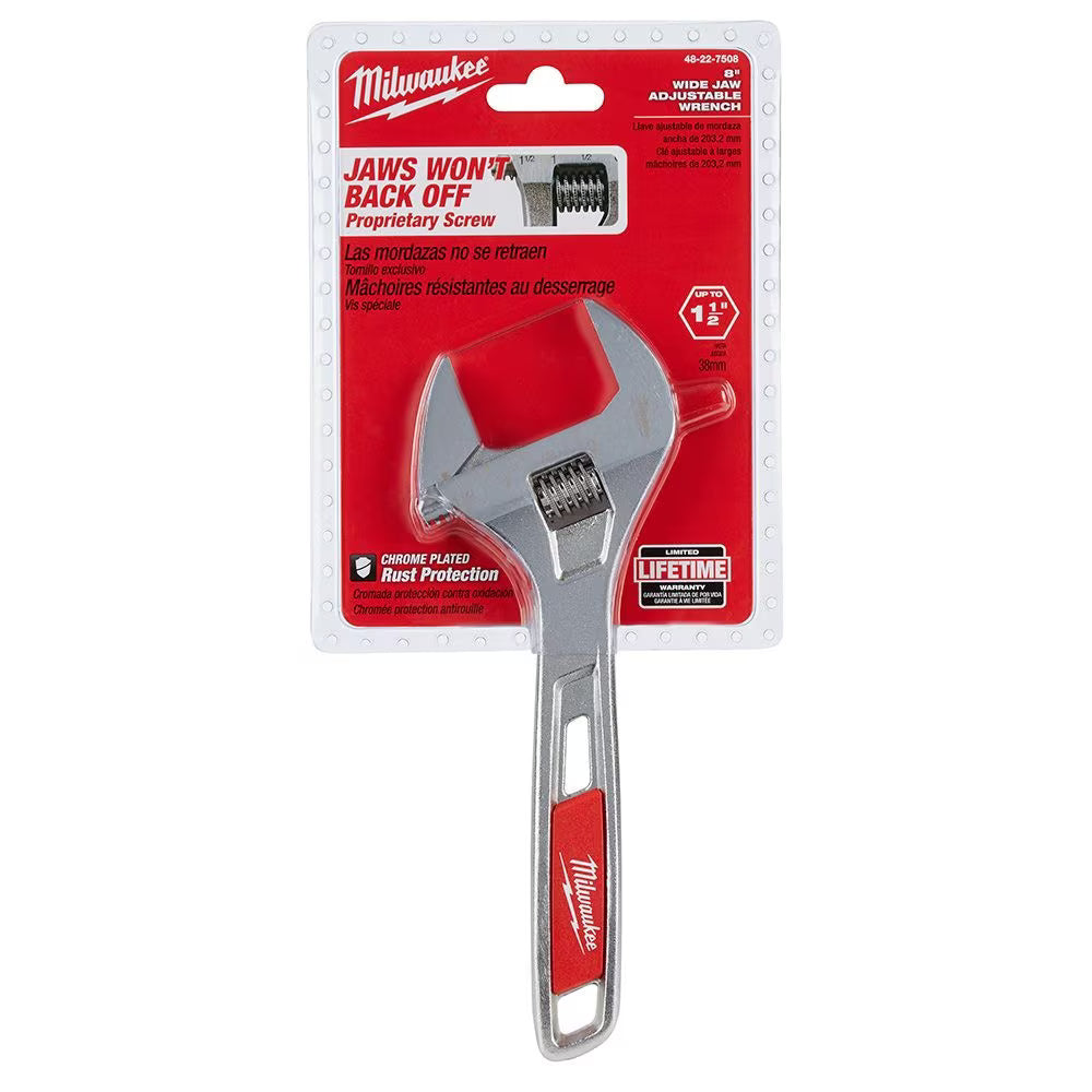 8" Wide Jaw Adjustable Wrench