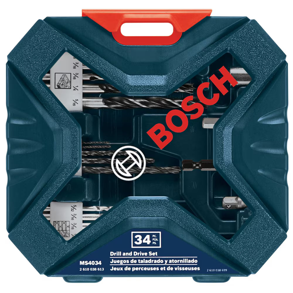 Mixed Driving and Drill Bit Set with Hard Case (34-Piece)