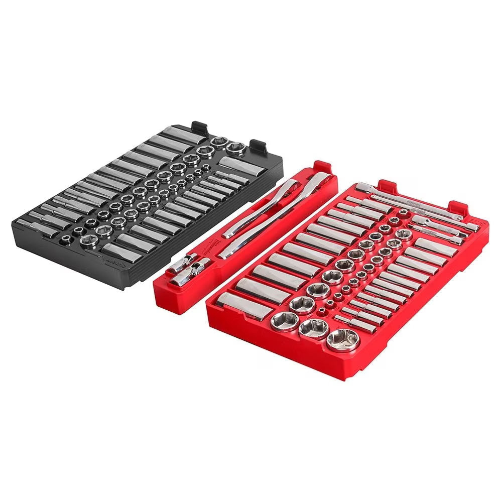 106pc 1/4" and 3/8" Metric & SAE Ratchet and Socket Set with PACKOUT™ Low-Profile Organizer