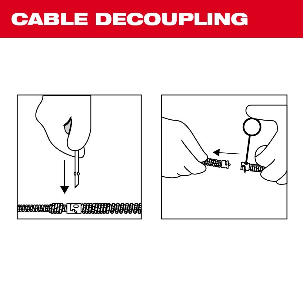 Flexible Straight Auger for Milwaukee® 7/8" Sectional Cable