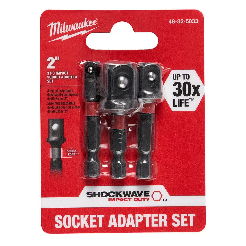 SHOCKWAVE Impact Duty 1/4 -inch Hex Shank Socket Adapter Set (3-Piece)
