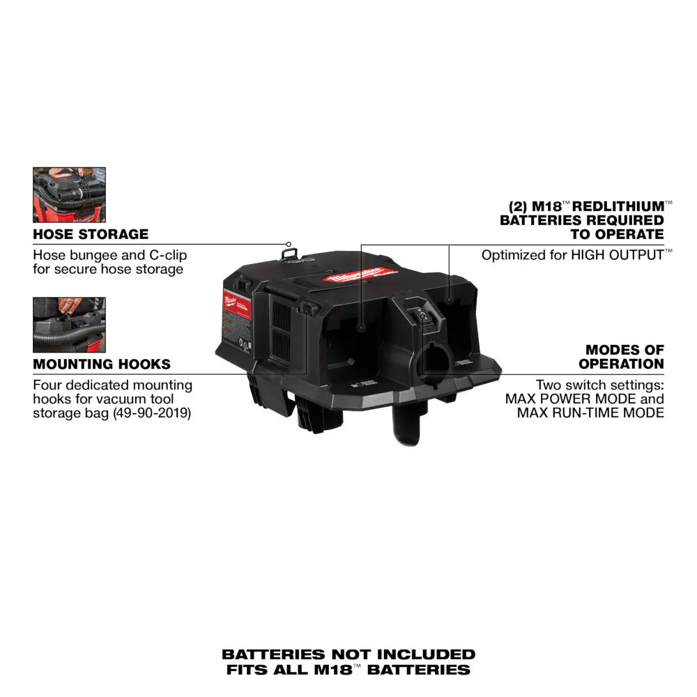 M18 FUEL™ Dual Battery Wet/Dry Vacuum Motor Head