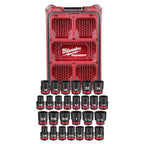 Milwaukee SHOCKWAVE Impact Duty Socket 1/2” Dr 27-Piece MM & SAE PACKOUT Set | 49-66-6804