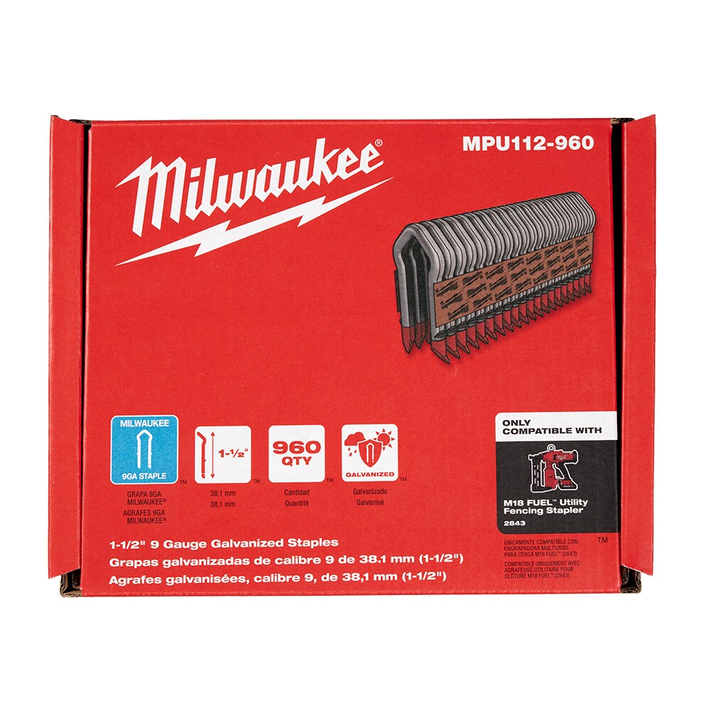 Milwaukee 1.5" 9 Gauge Galvanized Staples | MPU112-960