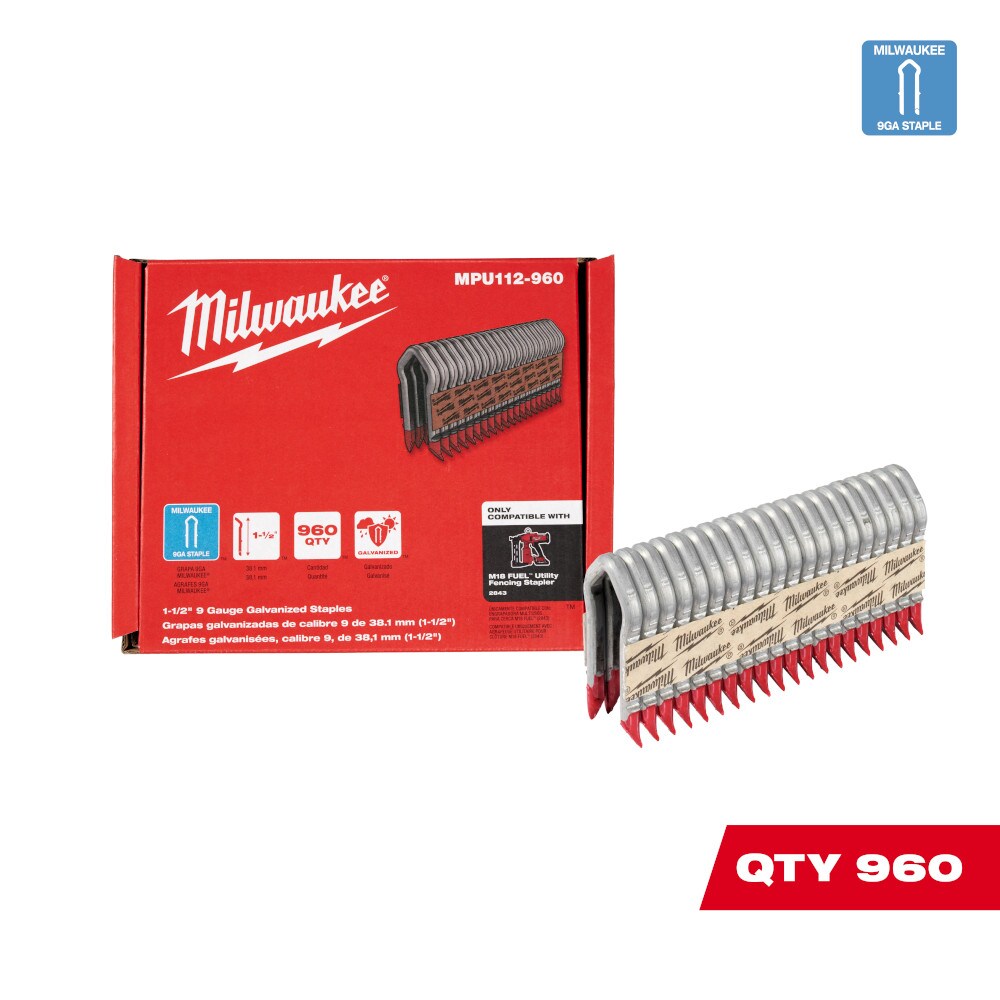 Milwaukee 1.5" 9 Gauge Galvanized Staples | MPU112-960
