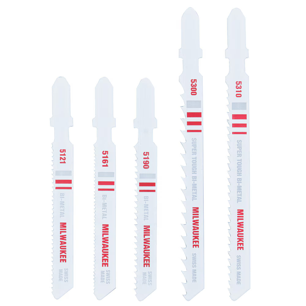5Pc T-Shank Bi-Metal Jig Saw Blade Set