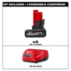M12™ 12V Lithium-Ion Extended Capacity (XC) 5.0 Ah REDLITHIUM Battery with Charger (2-Pack)