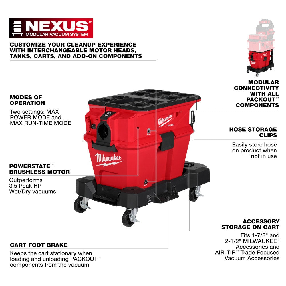 Milwaukee M18 FUEL NEXUS 6 Gallon Wet/Dry Vacuum with  PACKOUT Compatibility | 0915-20