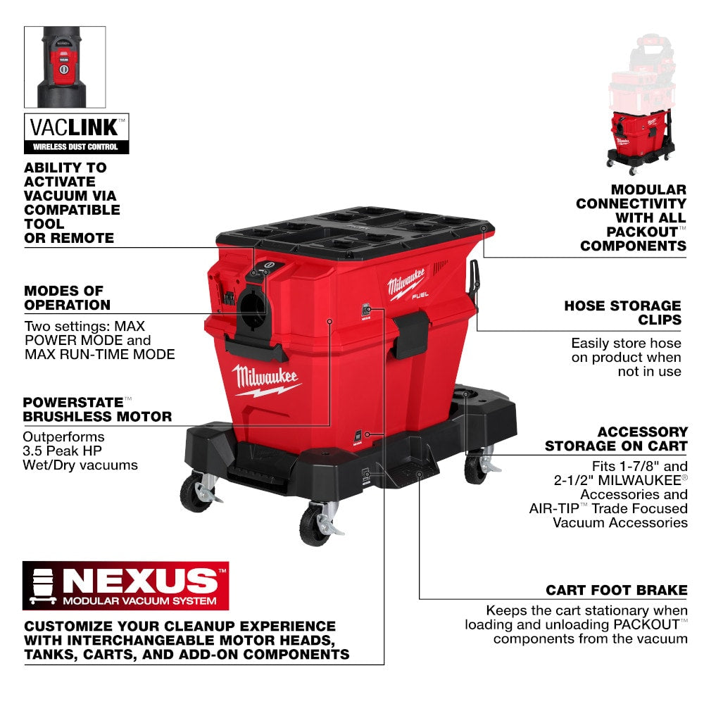 M18 FUEL™ NEXUS™ 6 Gallon Wet/Dry Vacuum w/ PACKOUT™ Compatibility & VACLINK™