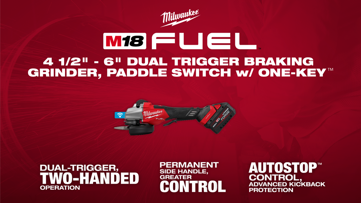 Milwaukee M18 FUEL 4.5 - 6 inch Dual Trigger Braking Grinder, Paddle Switch w ONE-KEY YouTube