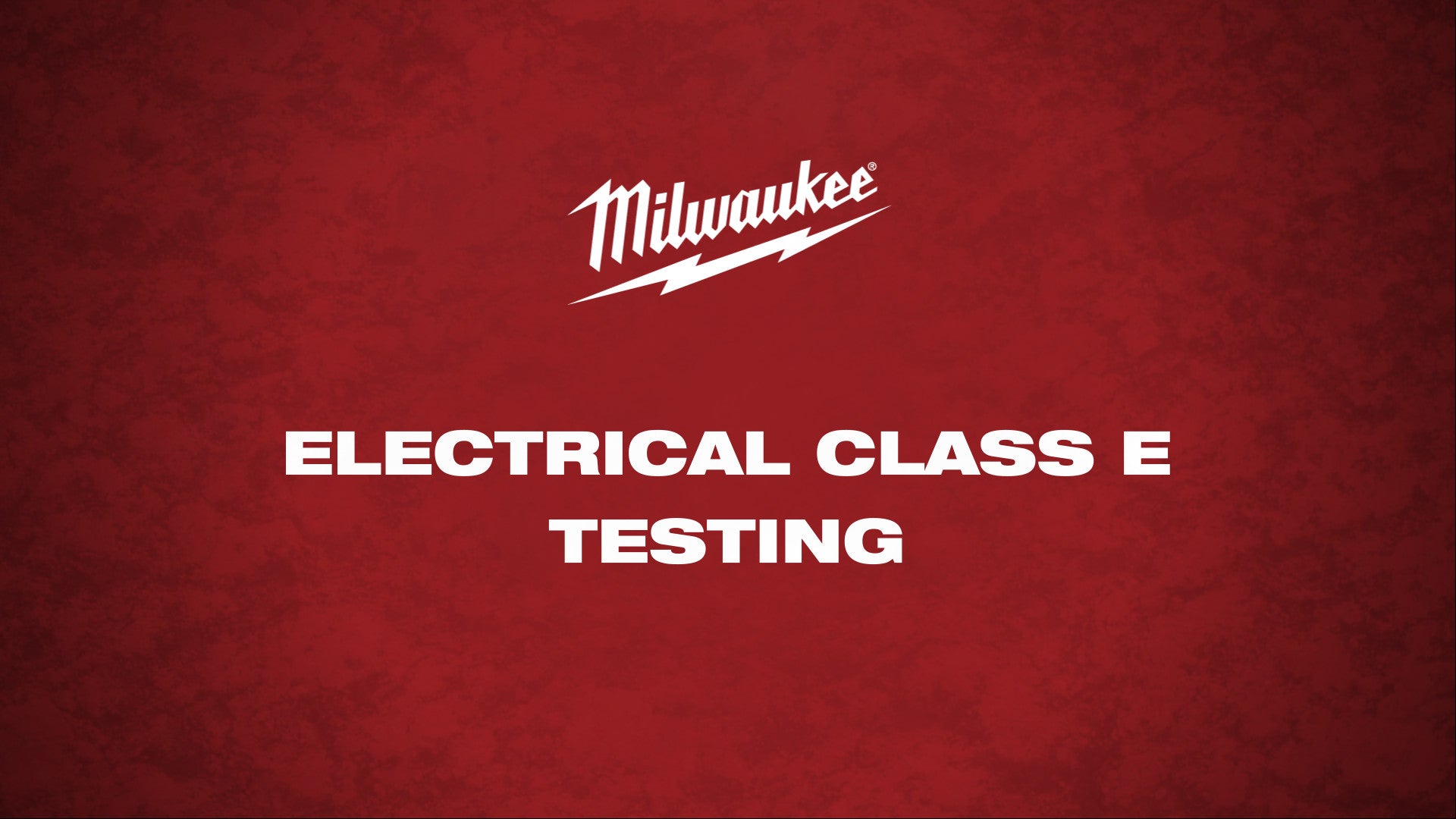 Electrical Class E Testing Demo