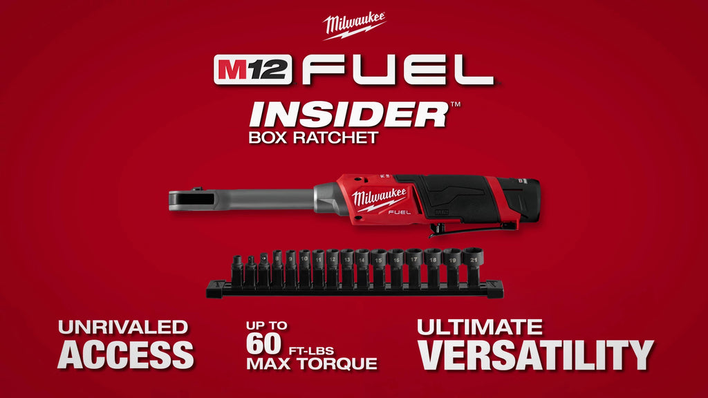 Milwaukee M12 FUEL INSIDER Extended Reach Box Ratchet – Configuration Options
