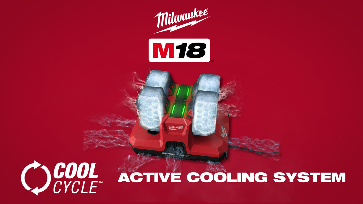 M18 M12 Four Bay Simultaneous Super Charger w PACKOUT Compatibility CGI COOL-CYCLE