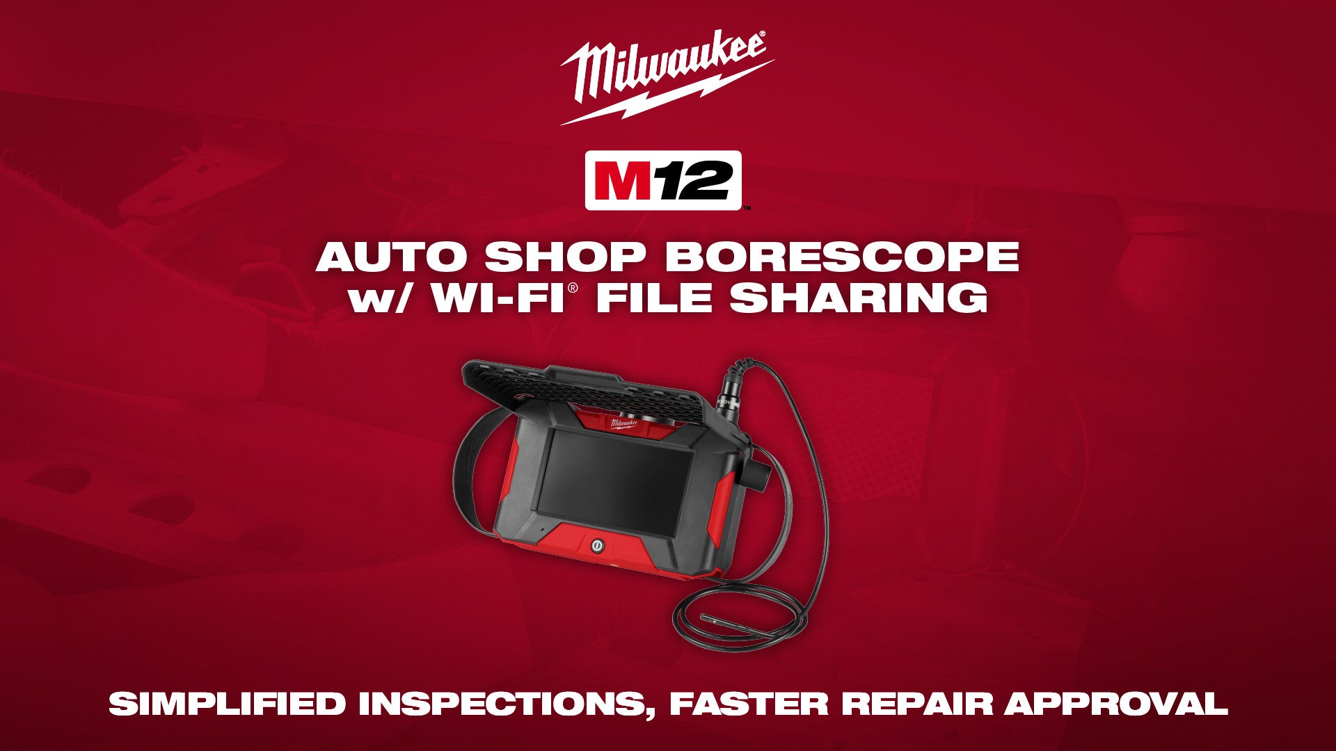 Milwaukee® M12™ Auto Shop Borescope w Wi-Fi File Sharing Social