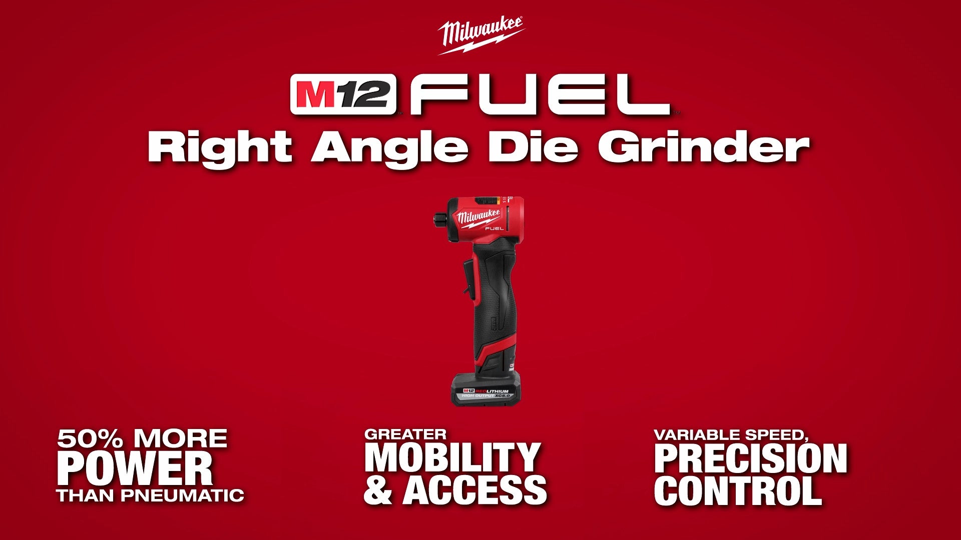 Milwaukee® M12 FUEL™ 1-4 Inch Right Angle Die Grinder