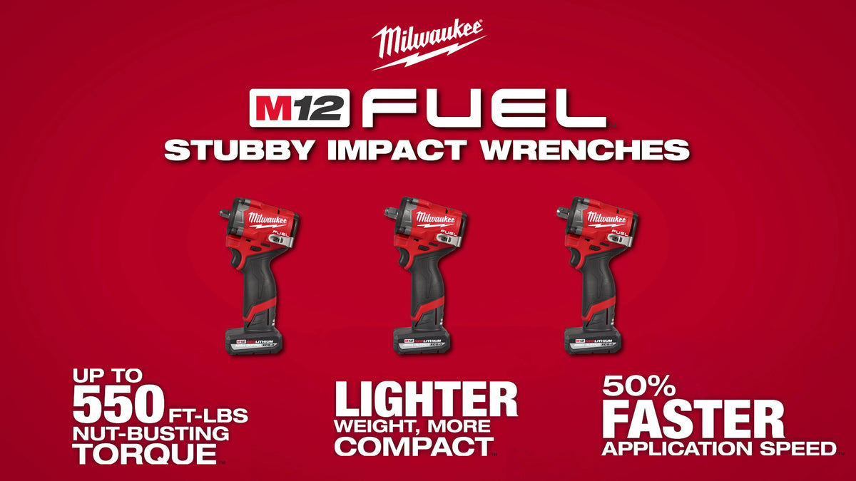 Milwaukee M12 FUEL Stubby 3/8" Impact Wrench – Configuration Options