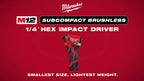 Milwaukee® M12™ Subcompact Brushless 1-4 Inch Hex Impact Driver Social