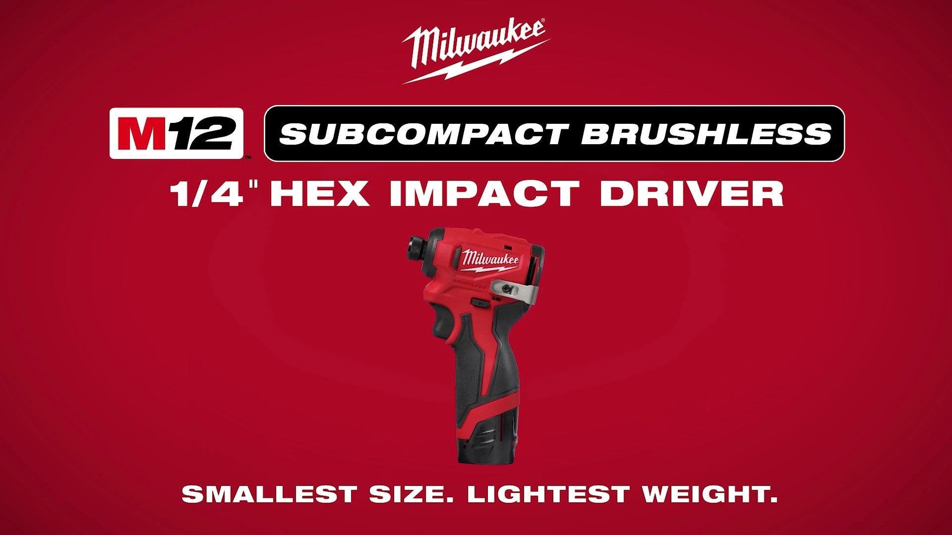 Milwaukee® M12™ Subcompact Brushless 1-4 Inch Hex Impact Driver Social