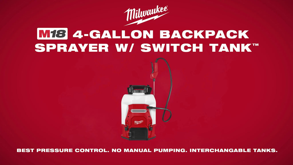 Milwaukee® M18™ 4-Gallon Backpack Sprayer w SWITCH TANK™