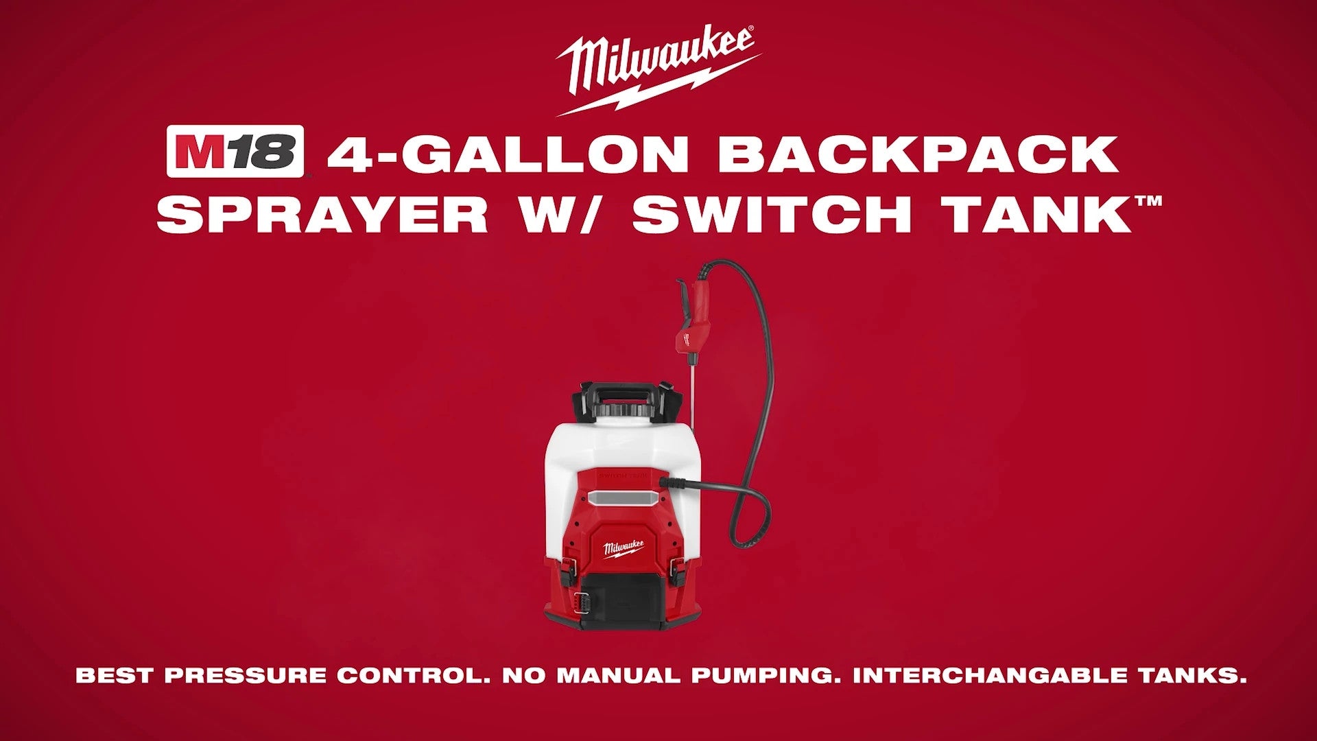 Milwaukee® M18™ 4-Gallon Backpack Sprayer w SWITCH TANK™