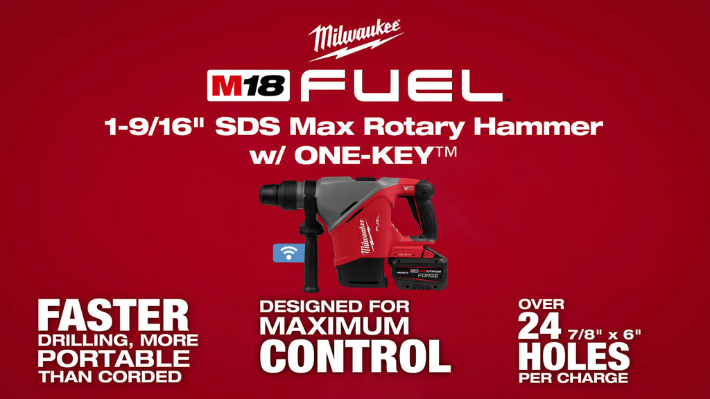 Milwaukee M18 FUEL 1-9-16 SDS Max Rotary Hammer w ONE-KEY Social