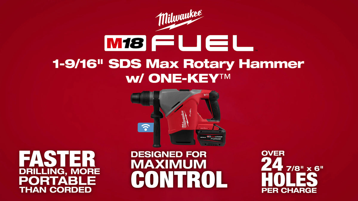 Milwaukee M18 FUEL 1-9-16 SDS Max Rotary Hammer w ONE-KEY Social