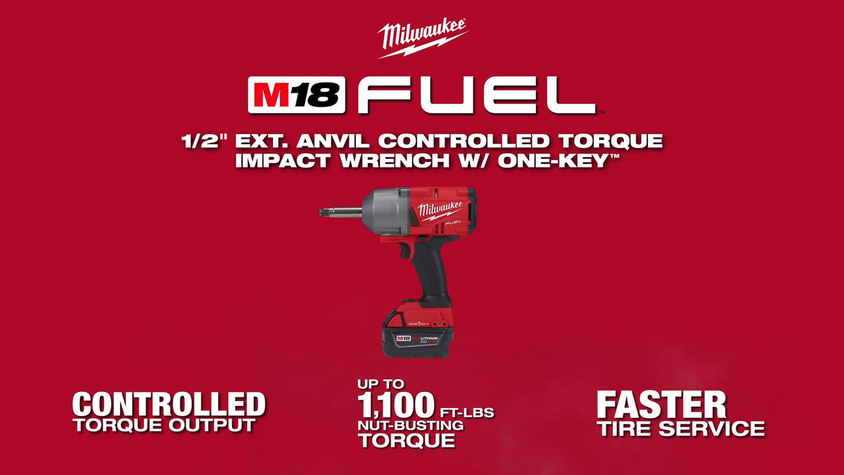 Milwaukee® M18 FUEL™ 1 2 in Ext. Anvil Controlled Torque Impact Wrench wONE-KEY™