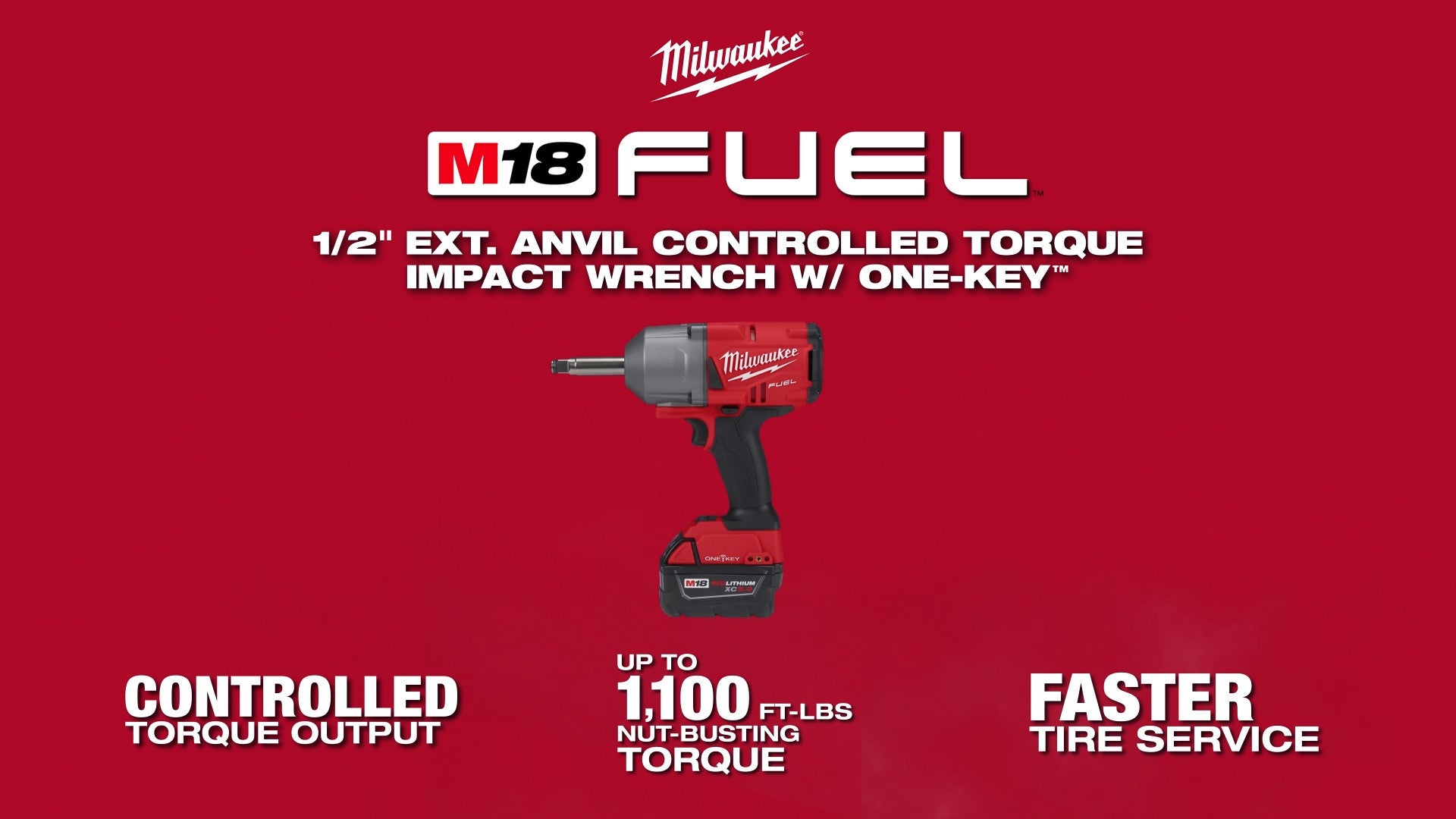 Milwaukee® M18 FUEL™ 1 2 in Ext. Anvil Controlled Torque Impact Wrench wONE-KEY™