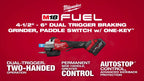 Milwaukee M18 FUEL 4.5 - 6 inch Dual Trigger Braking Grinder, Paddle Switch w ONE-KEY