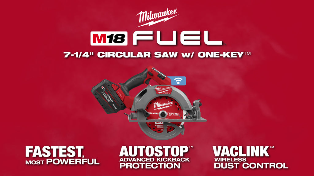 Milwaukee M18 FUEL 7.25 In Circ Saw w ONEKEY & M18 FUEL 7.25 Inch Rear Handle Circ Saw w ONEKEY