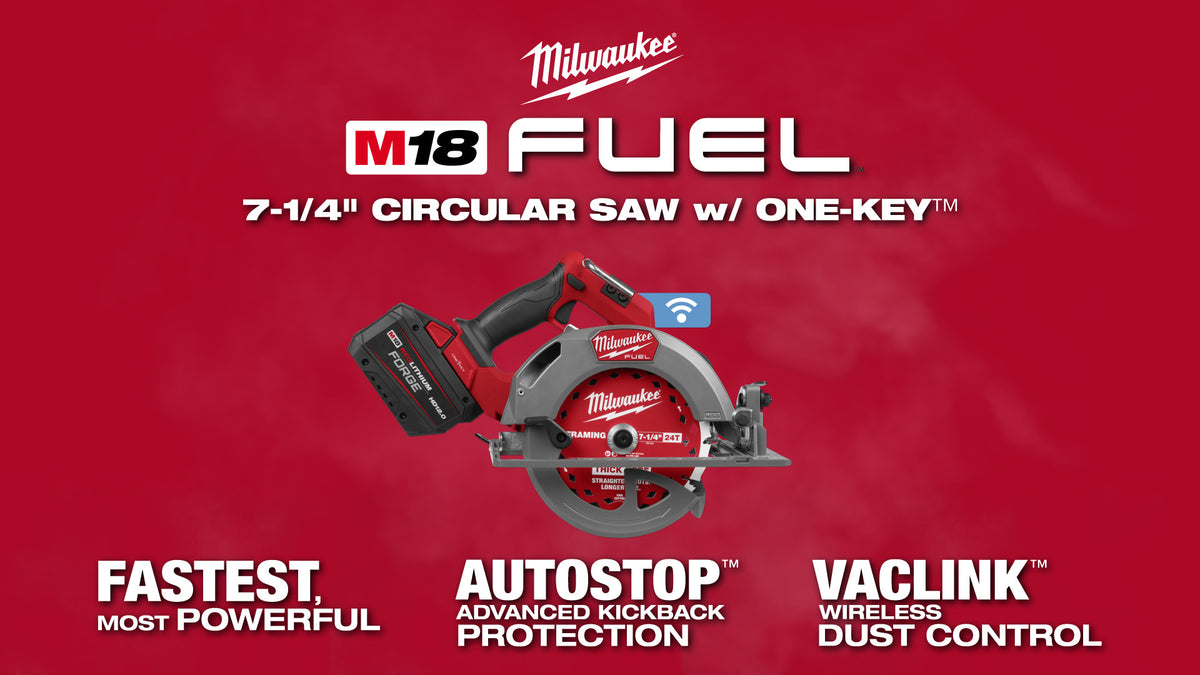 Milwaukee M18 FUEL 7.25 In Circ Saw w ONEKEY & M18 FUEL 7.25 Inch Rear Handle Circ Saw w ONEKEY