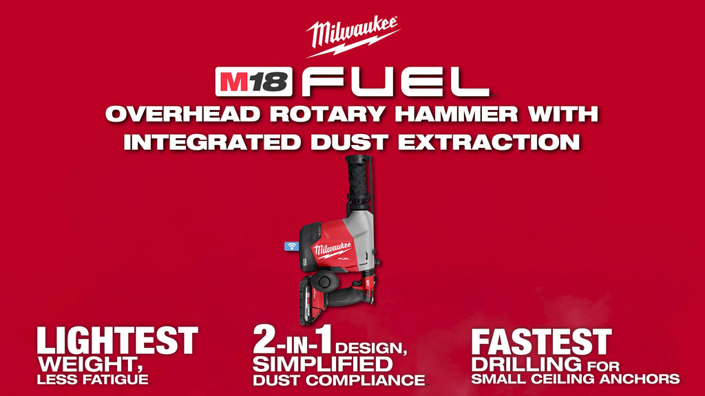 Milwaukee M18 FUEL Overhead Rotary Hammer with  Integrated Dust Extraction | 3311-22