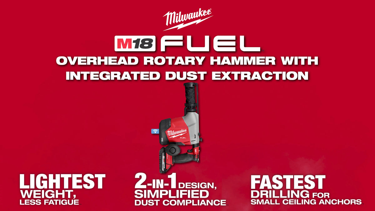 Milwaukee M18 FUEL Overhead Rotary Hammer with  Integrated Dust Extraction | 3311-22