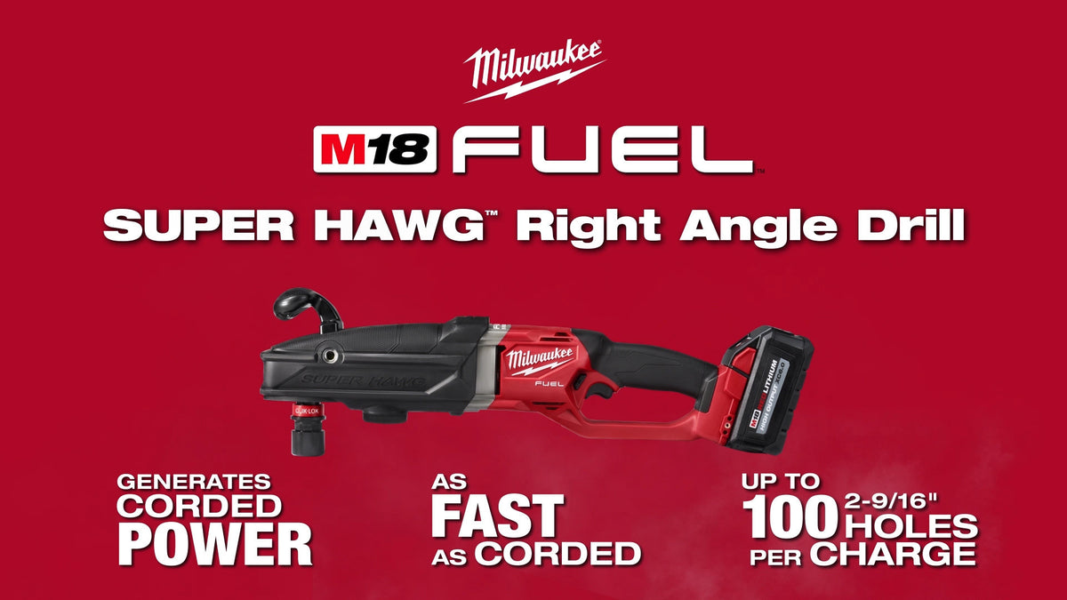 Milwaukee® M18 FUEL™ SUPER HAWG™ Right Angle Drill