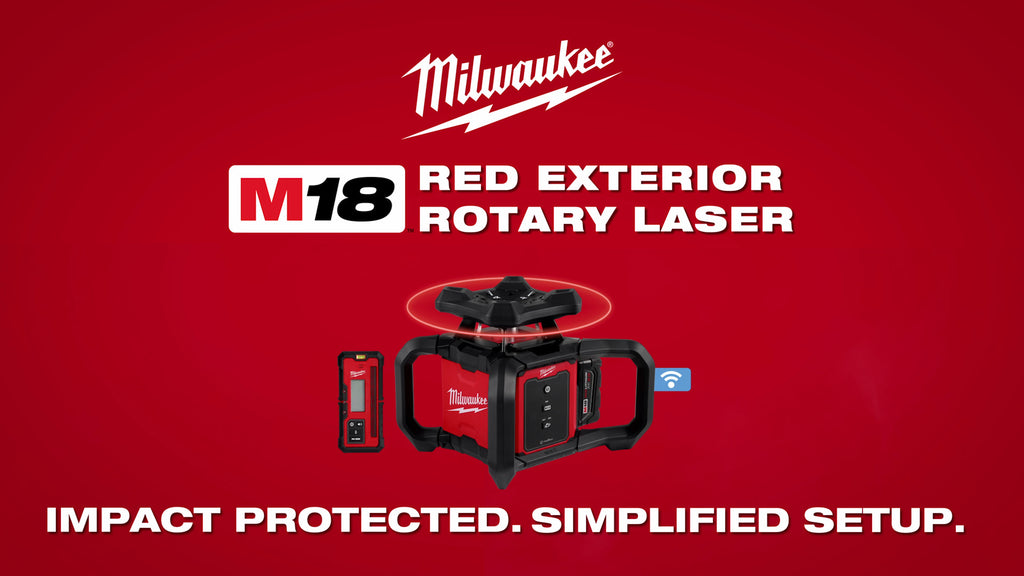 Milwaukee® M18™ Red Exterior Rotary Laser Level Kit with Receiver