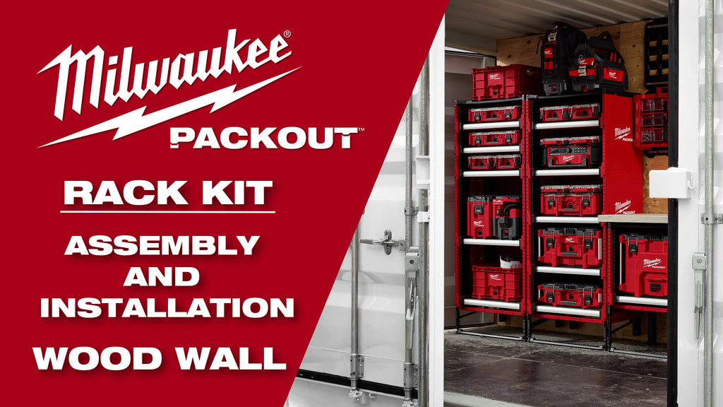 Milwaukee PACKOUT Rack Kit Assembly and Wood Wall Installation