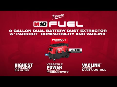 M18 FUEL™ 9 Gallon Dual Battery Dust Extractor w/ PACKOUT™ Compatibility and VACLINK™