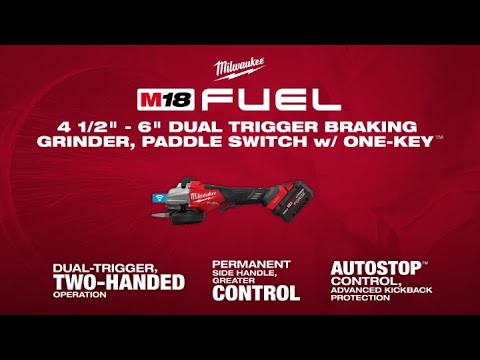 Milwaukee M18 FUEL 4 1/2" - 6" Dual Trigger Braking Grinder, Paddle Switch with  ONE KEY | 3676-20