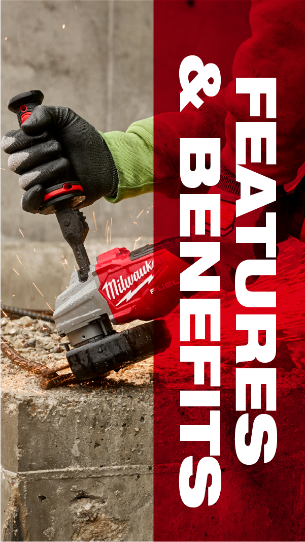 Milwaukee M18 Fuel 4.5 - 6 inch Dual Trigger Braking Grinder, Paddle Switch w ONE-KEY Features & Benefits