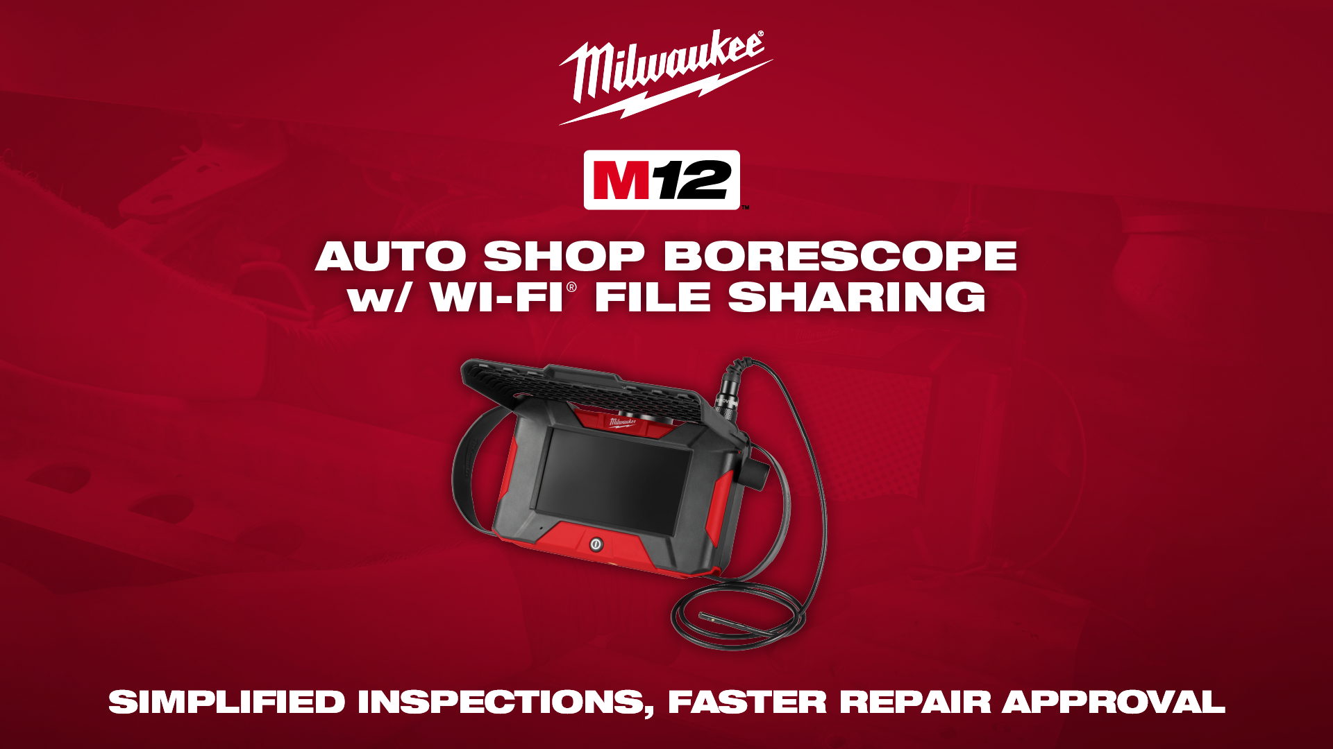 Milwaukee® M12™ Auto Shop Borescope w Wi-Fi File Sharing ROW