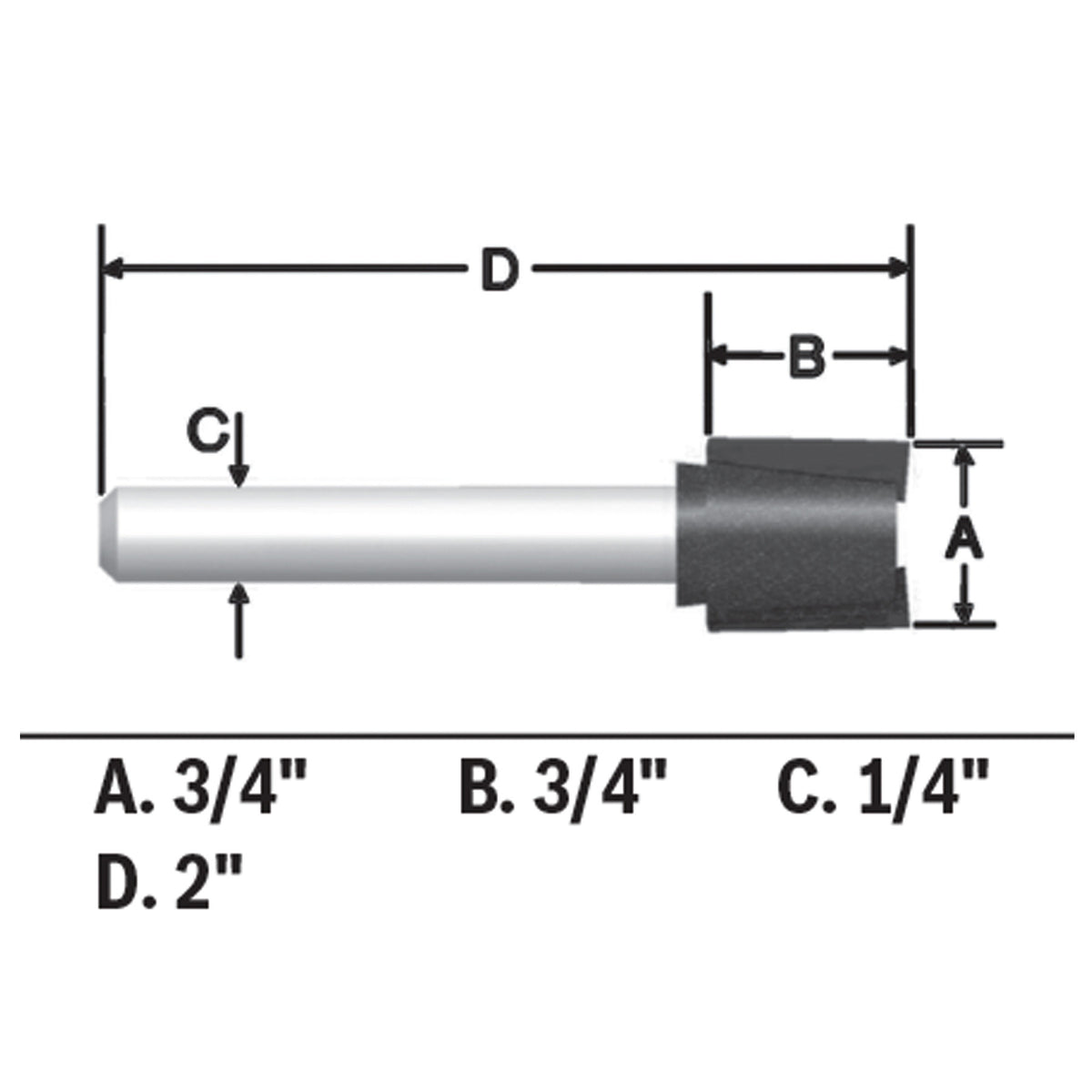 Bosch 85248MC 3/4 In. x 3/4 In. Carbide-Tipped Hinge Mortising Router Bit