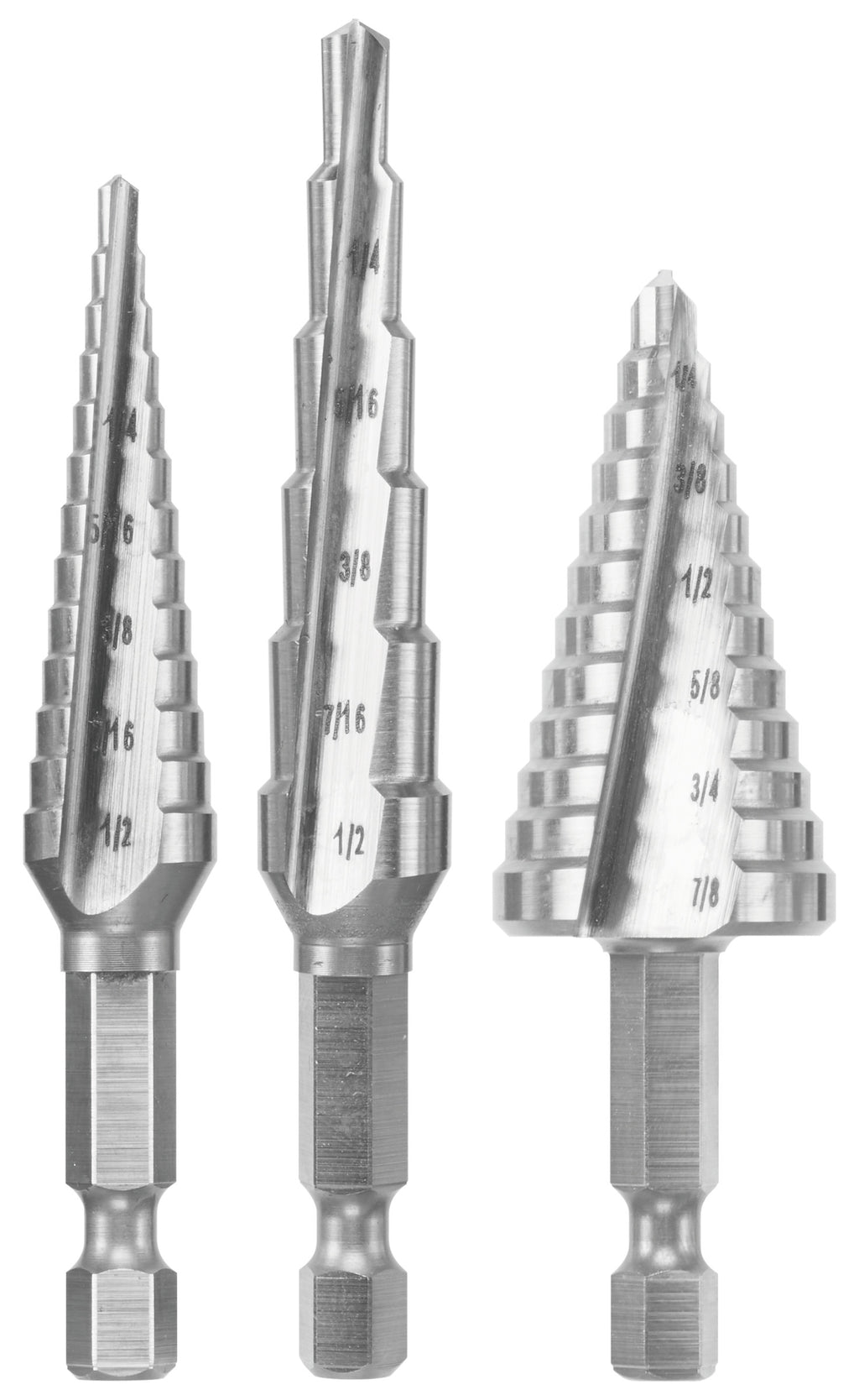 Bosch IMSDC003 3 pc. High-Speed Steel Impact Tough Turbo Step Drill Bit Set