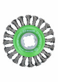 Bosch WBX429 4-1/2 In. Wheel Dia. X-LOCK Arbor Stainless Steel Full Cable Knotted Wire Wheel