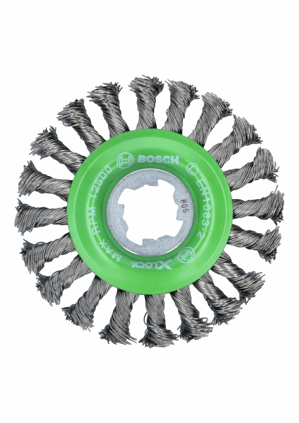 Bosch WBX429 4-1/2 In. Wheel Dia. X-LOCK Arbor Stainless Steel Full Cable Knotted Wire Wheel