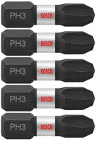 Bosch ITPH3105 5 pc. Impact Tough 1 In. Phillips #3 Insert Bits