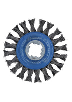 Bosch WBX428 4-1/2 In. Wheel Dia. X-LOCK Arbor Carbon Steel Full Cable Knotted Wire Wheel